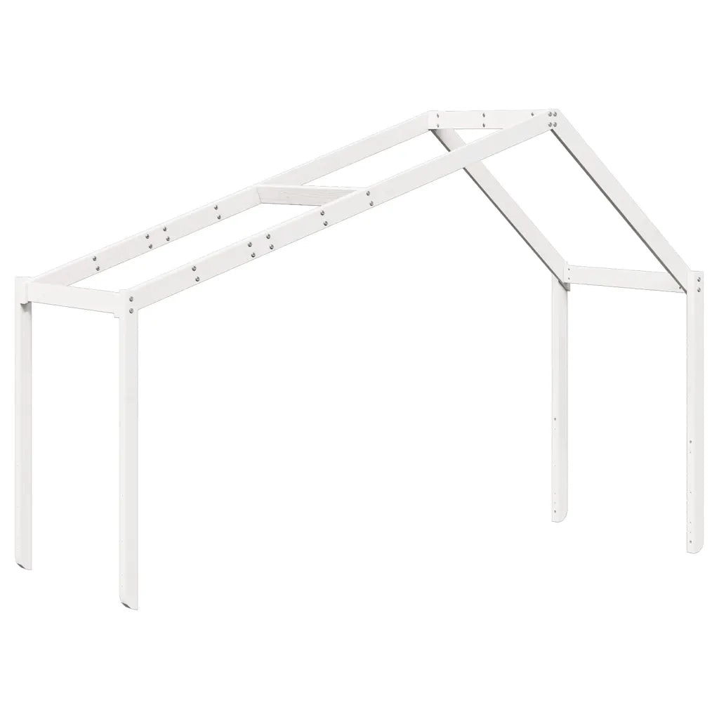 Tetto Letto Bambini Bianco 213x95,5x144,5cm Legno Massello Pino