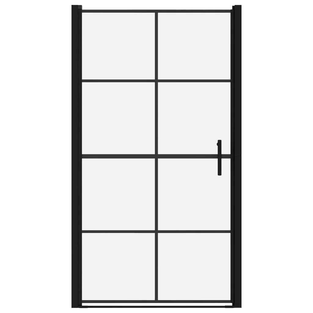 Porta doccia per bagno WC cabina doccia interno casa vetro temperato 100x178 cm nero 02_0002010