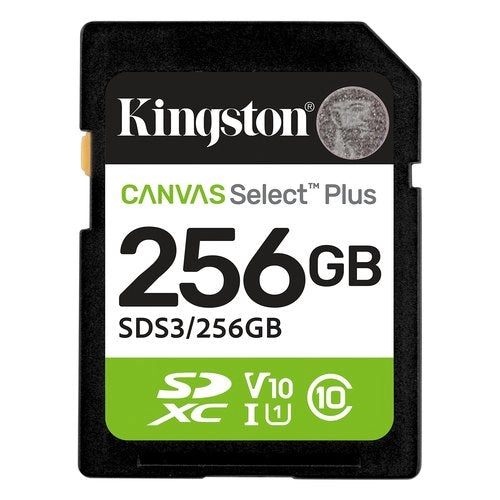 Kingston technology 256gb sdxc canvas select plus gen3 150mb/s c10 uhs-i u1 v10 - SDS3 256GB