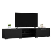 Mobile porta TV Ammiro, Credenza da soggiorno, Armadio basso per TV, Base parete attrezzata, 173x40 h33 cm, Nero