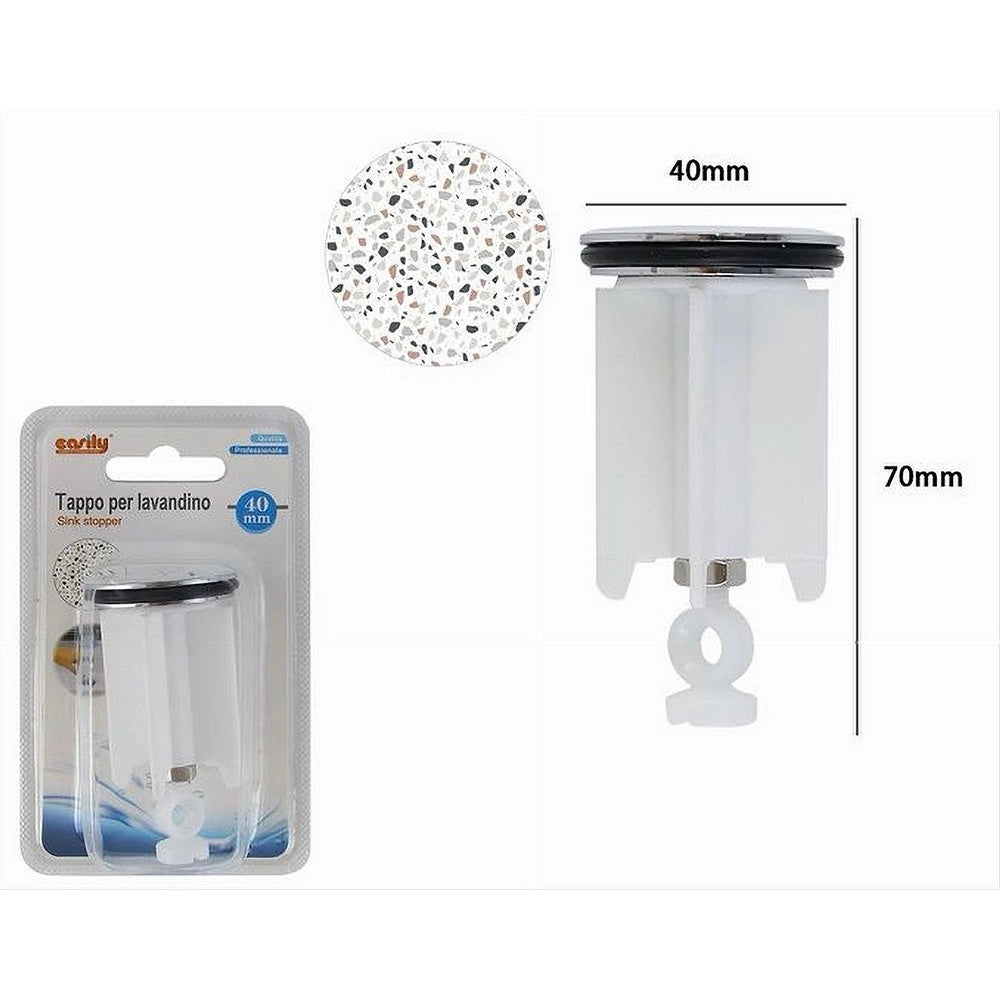 Trade Shop - Tappo Lavandino Bagno Lavabo Universale 40 Mm Motivo Graniglia Multicolore 87275 -