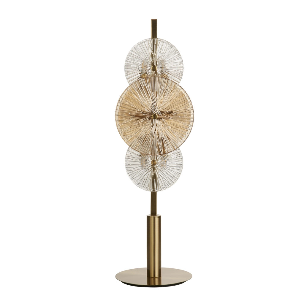 Lampada Scrivania Contemporanea Wagon Wheel Acciaio Adjustable Vetro 6 Luci G9