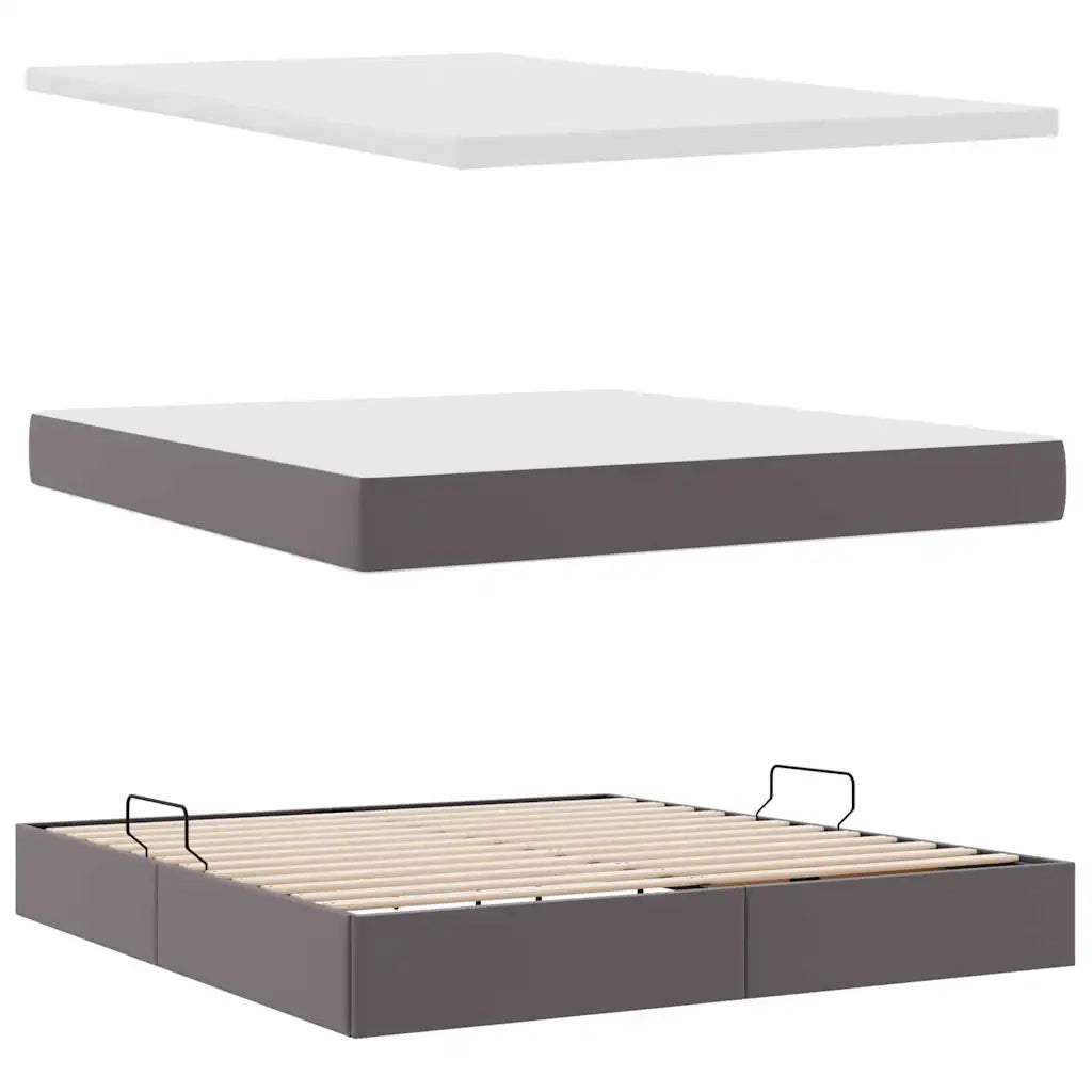 Letto con contenitore e materasso Grigio 160 x 200 cm