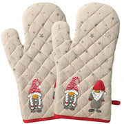 Manopole per cucina da 2 pezzi - Protezione termica in cotone - Design gnomico - Disegno stellato - Supporto da appendere - Dimensioni 32 x 16 cm - Manopole per forno