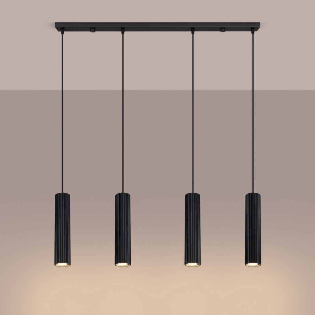 Lampada a sospensione KARBON 4L nera
