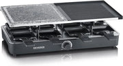 Severin rg2376 piastra 8 padellini per raclette in pietra naturale per grigliare