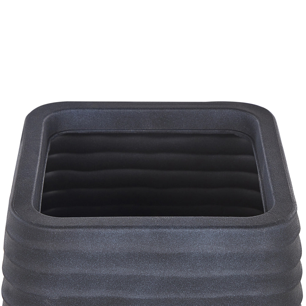 Vaso per piante grande in poliresina nera da esterno quadrato da giardino 38 x 37 cm resistente ai raggi UV