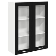 Mobile contenitore rettangolare a parete design moderno 80 x 31 x 100 cm legno composito nero 02_0053434
