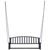 Dondolo Sospeso da Giardino con 2 Posti, Romantica Panchina in Metallo Nero per Esterni, 127 x 60 x 47cm