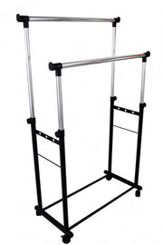 Stand Appendiabiti 85x44x90/160 cm in Acciaio Nero