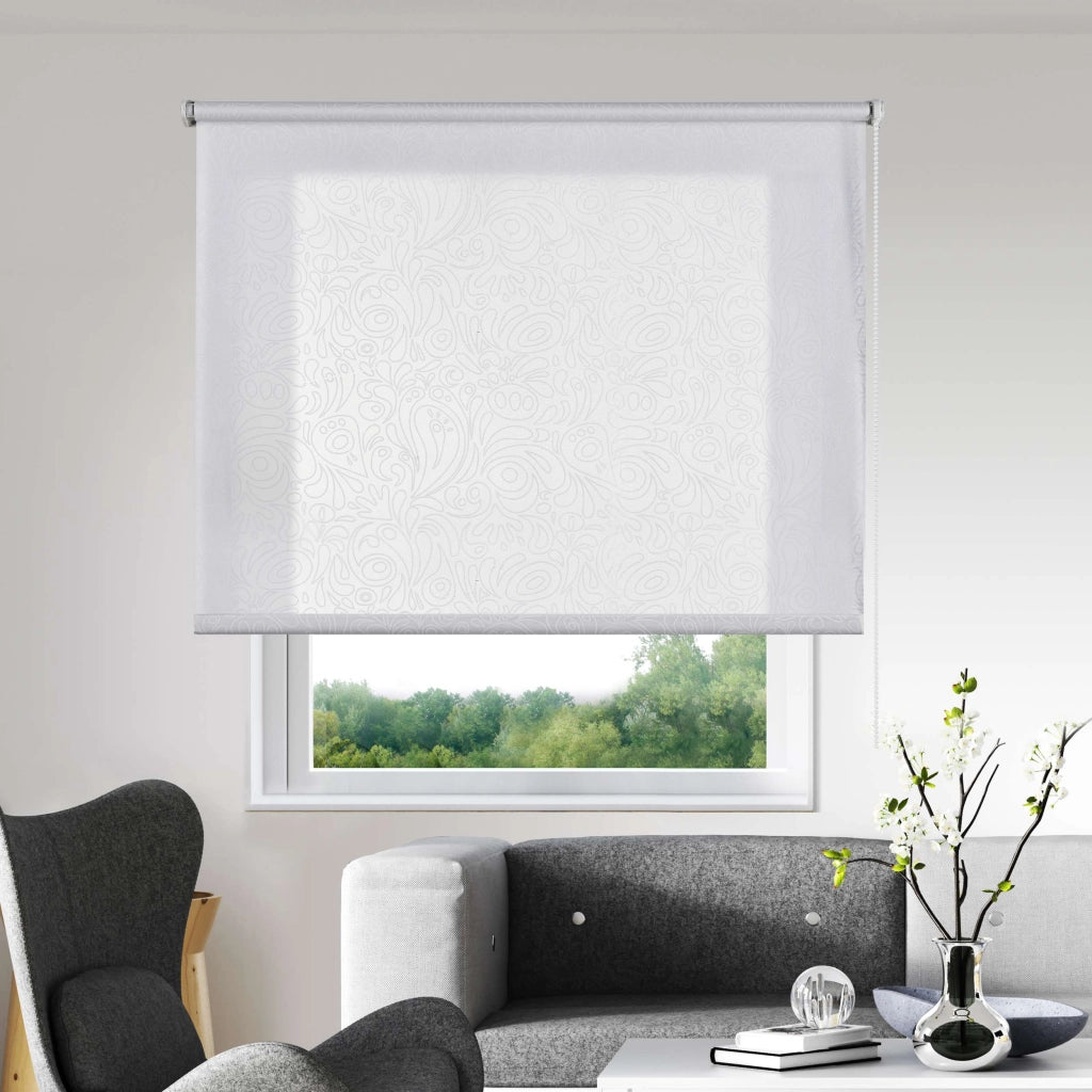 Tenda a rullo filtrante fantasia Bianco Cachemire 75x180 cm