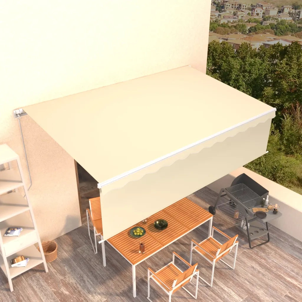 Tenda da Sole Retrattile Manuale con Parasole 5x3 m Crema 3069337
