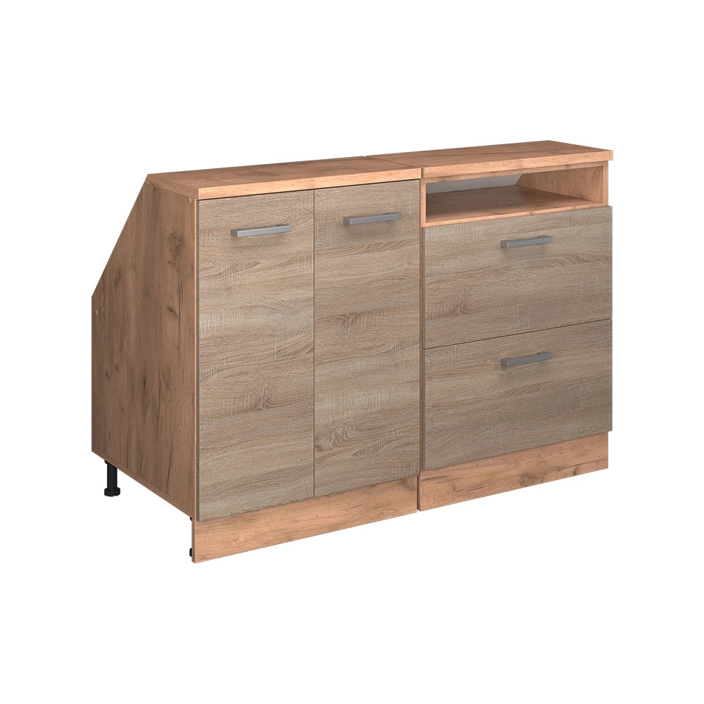 Set di mobili sottotetto Rion Sonoma/Rovere dorato 120 cm Set di 2 carcasse armadio profondità 60 cm Vicco