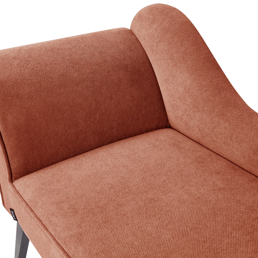 Chaise longue Rosso Rivestimento in Tessuto Gambe in Legno Scuro versione sinistra Retro