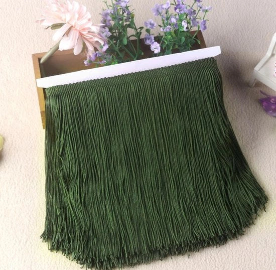 Decorazione con frange 15 cm - Accessorio per decorazione - Trimmer per frange - Fazzoletto per vita - Costumi da sera con frange - Design moda - Adatto per artigianato - Frange decorativa