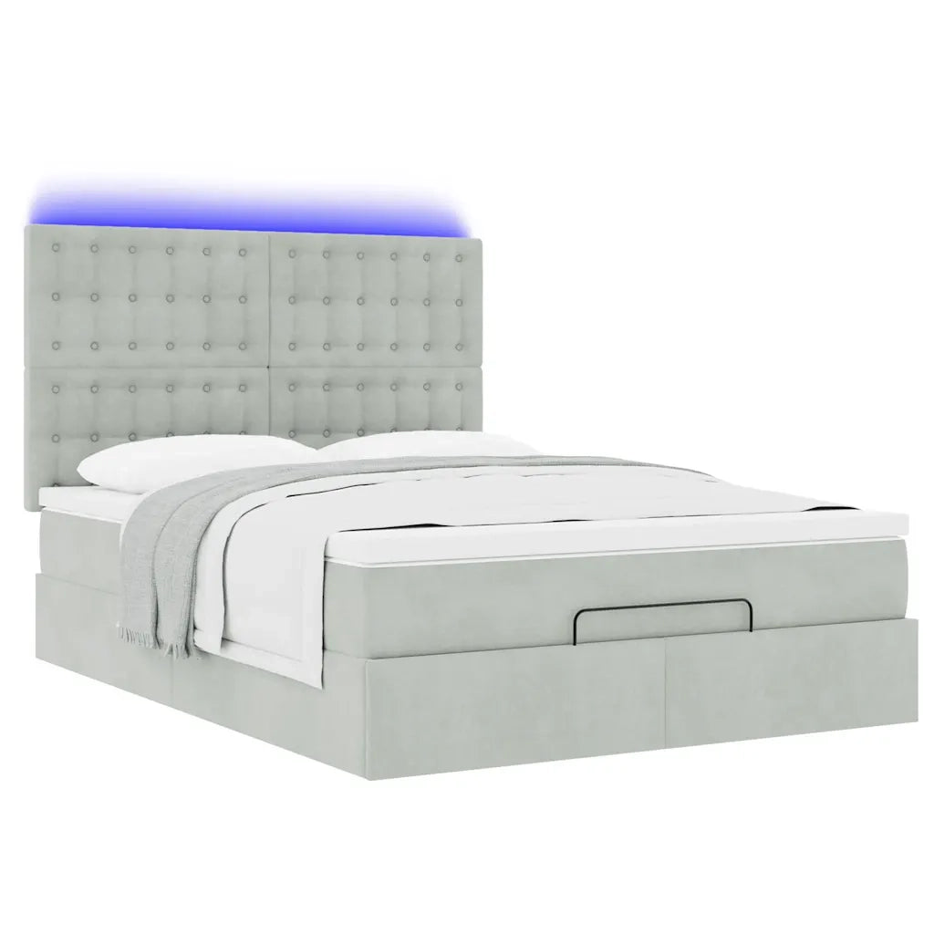 vidaXL Struttura Letto Pouf con Materassi 140x190 cm Velluto