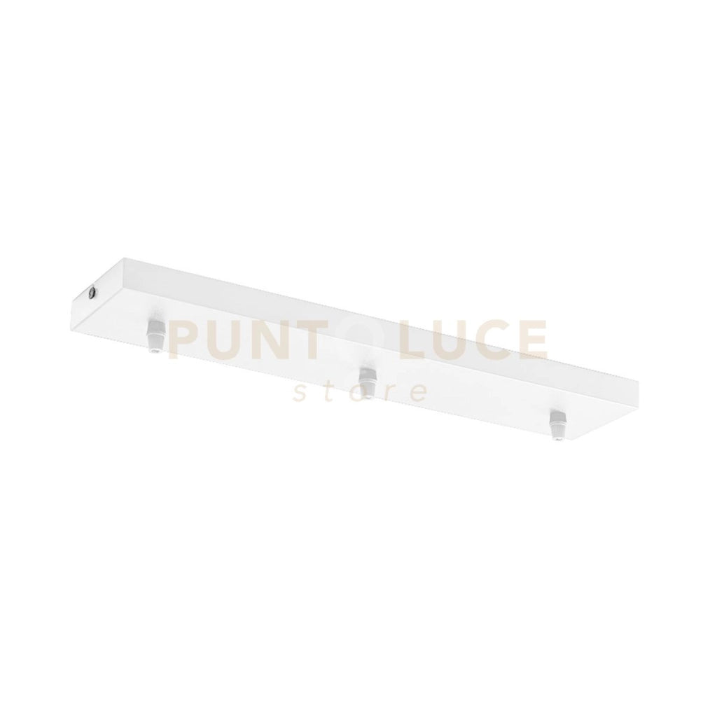 GSOB40- ROSONE 3 FORI RETTANGOLARE BIANCO SATINATO IN METALLO PIU' ACCESSORI INCLUSI 47CM