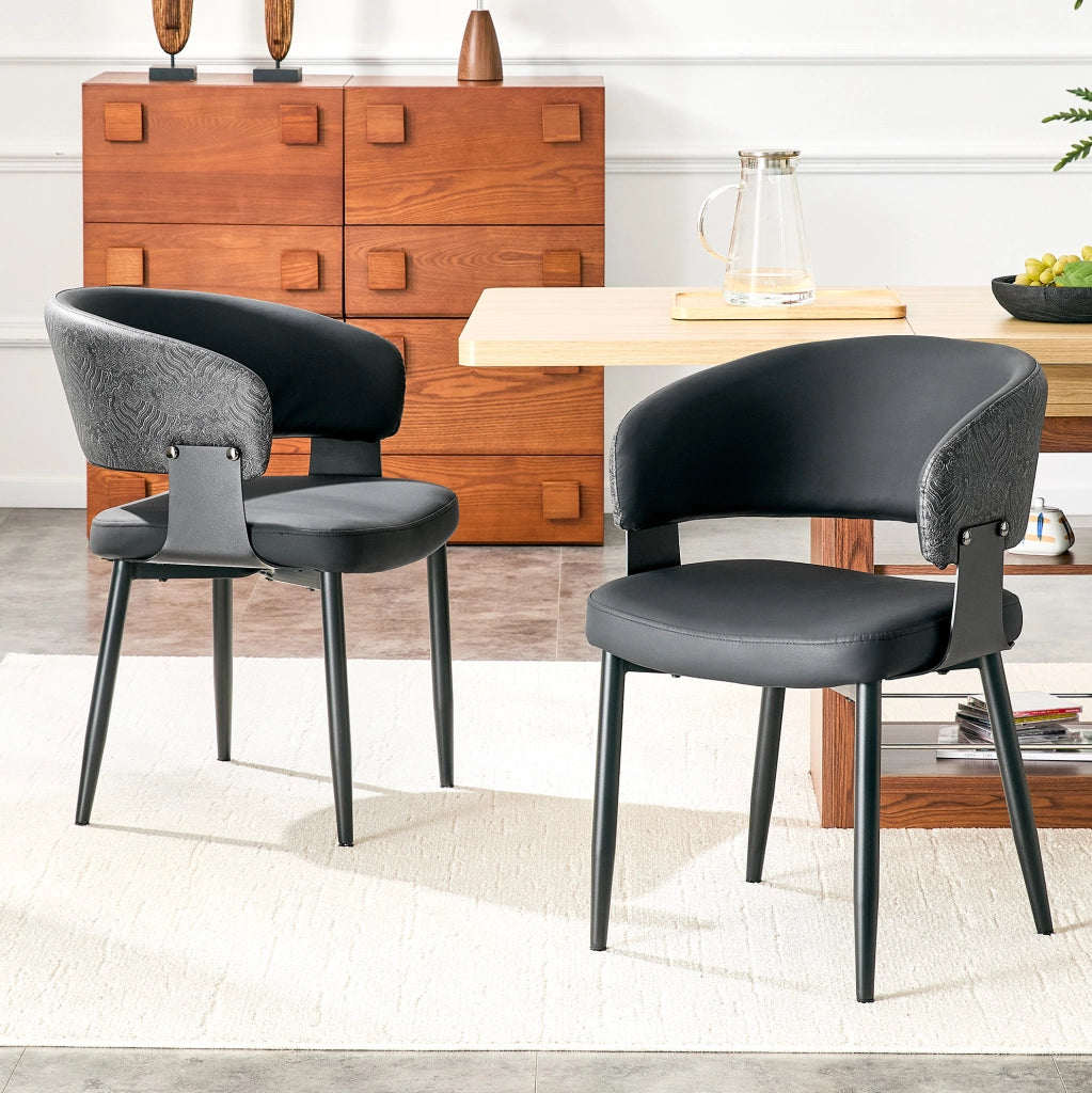 Sedia 96x59.5x40 cm con schienale ergonomico in PU nera
