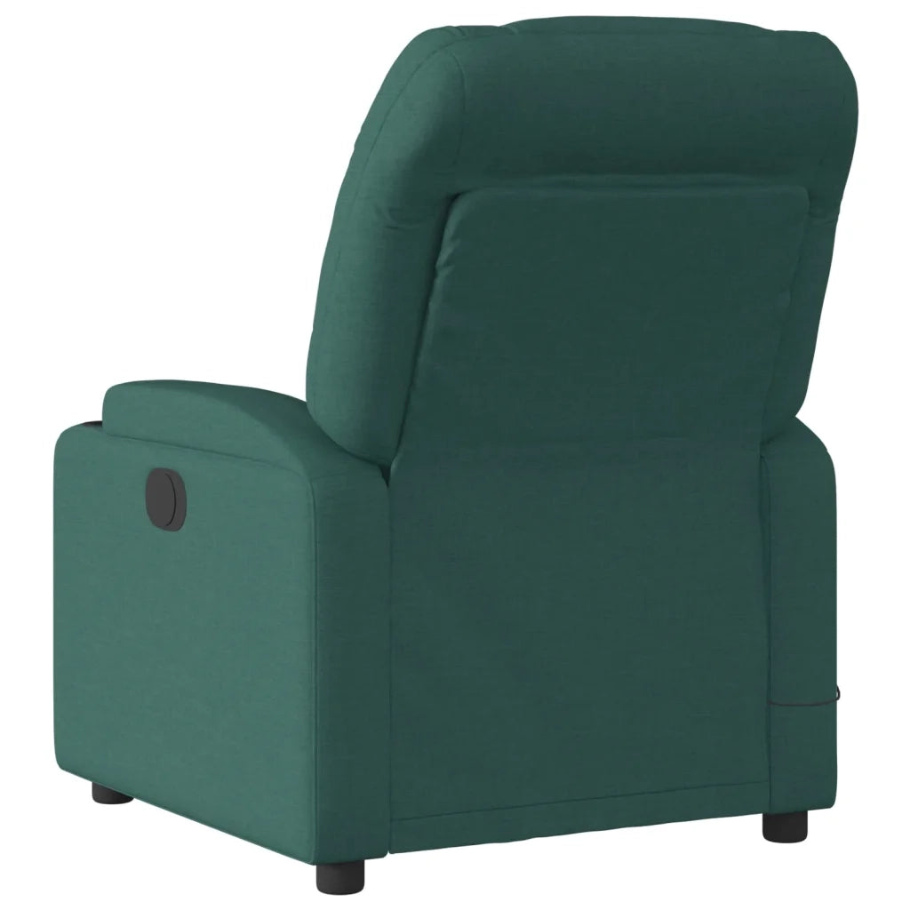 Poltrona Massaggiante Reclinabile Elettrica Verde Scuro Tessuto 3204590