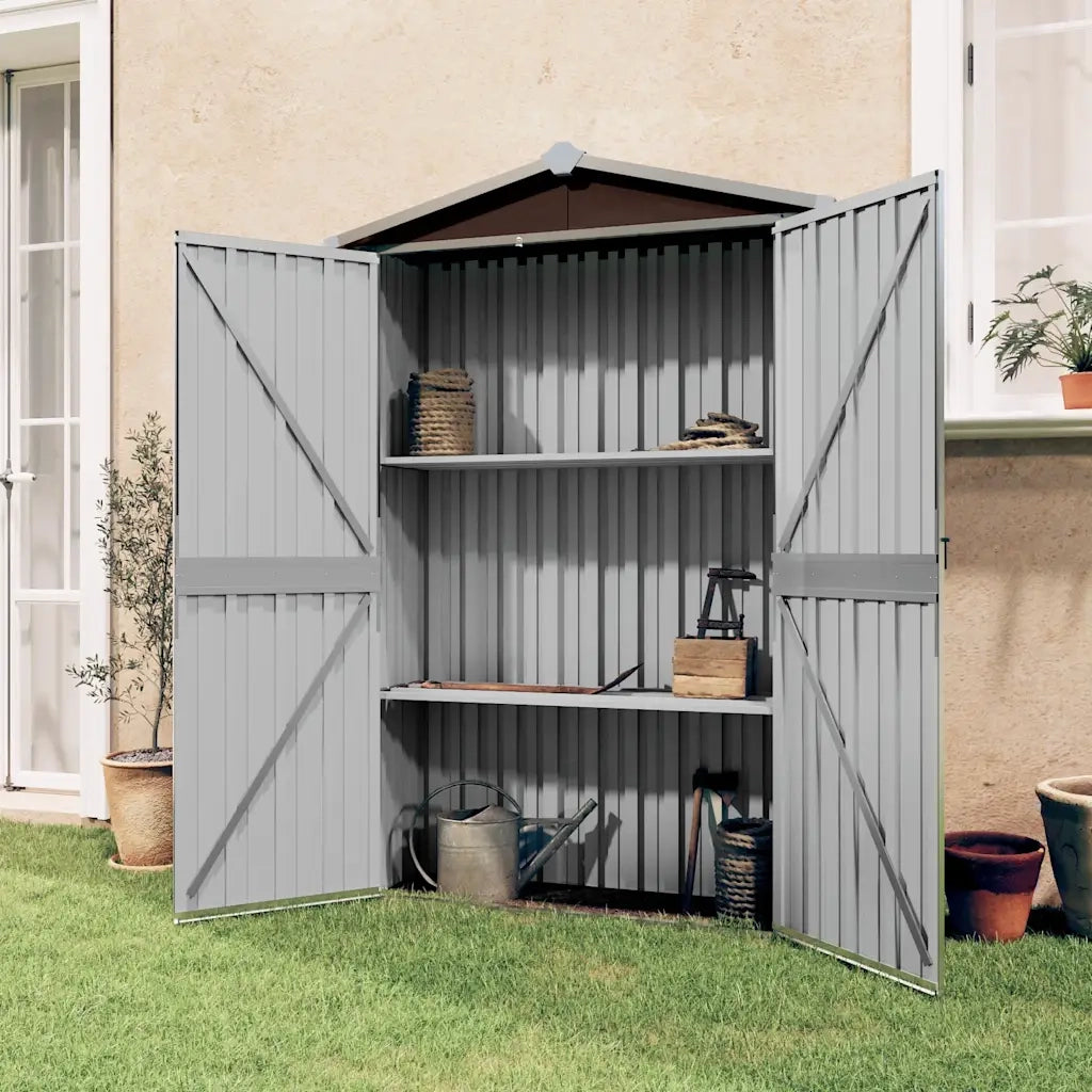 Capanno da Giardino Marrone 116x45x175 cm in Acciaio Zincato 46304
