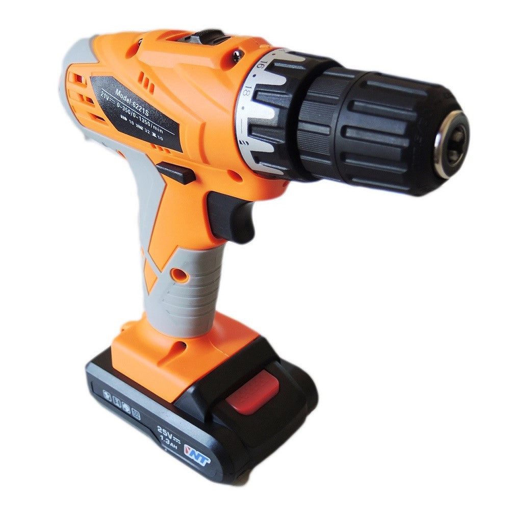 Trade Shop - Trapano Avvitatore Con Doppia Batteria Al Litio 25v 1.3ah Con Valigia 6221s -