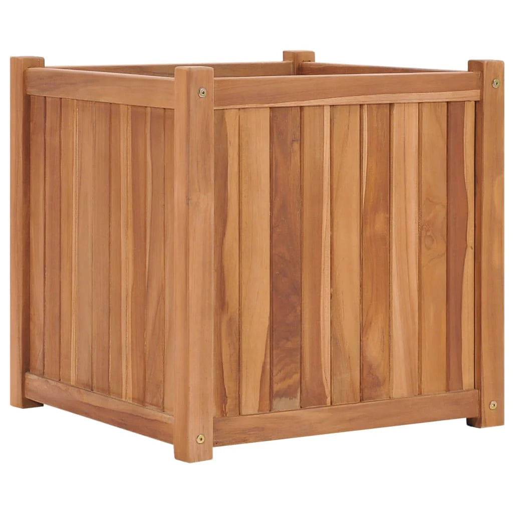 Fioriera rialzata per piante fiori terrazza giardino 50 x 50 x 50 cm legno massello di teak marrone 02_0039232