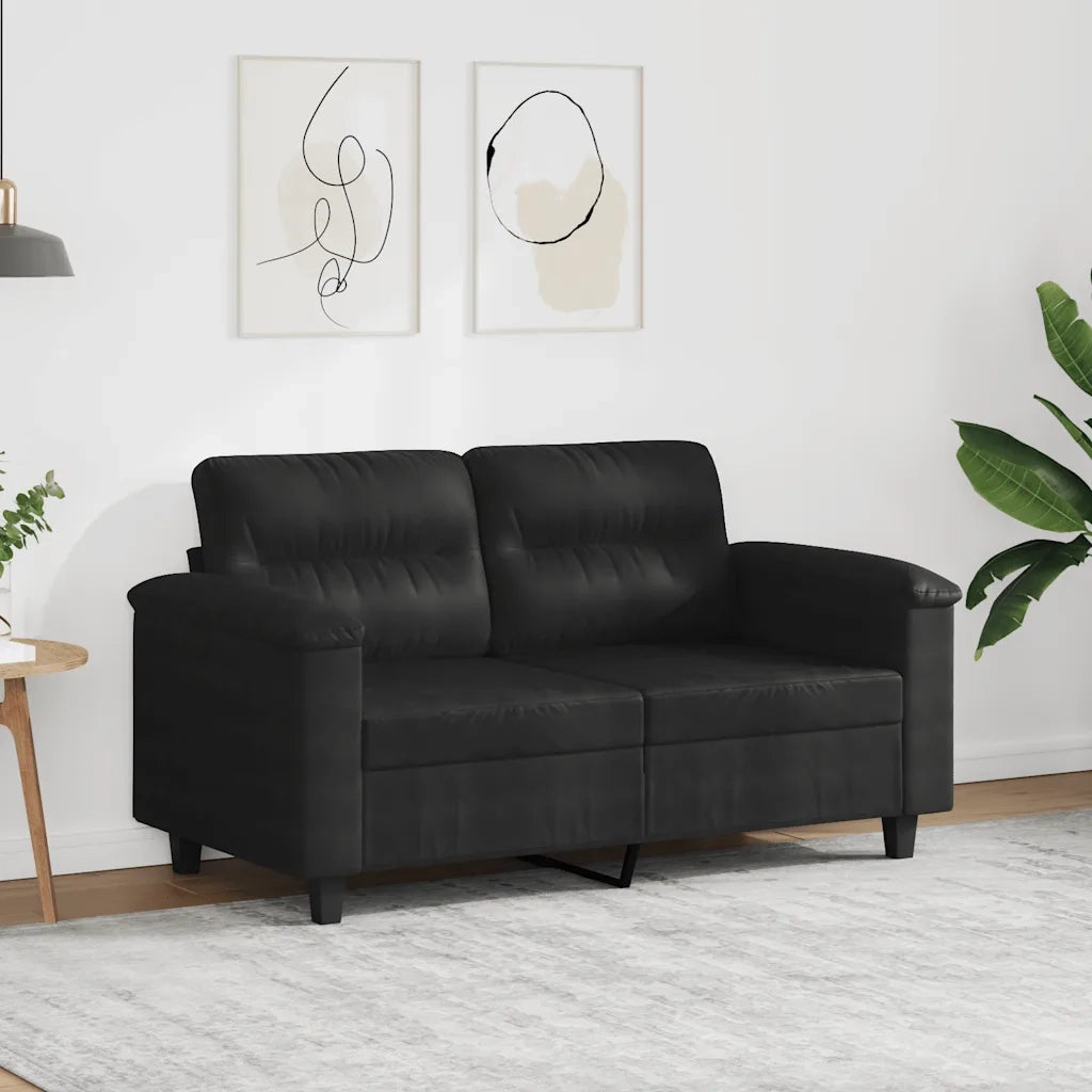 Divano a 2 Posti Nero 120 cm in Tessuto Microfibracod mxl 109374