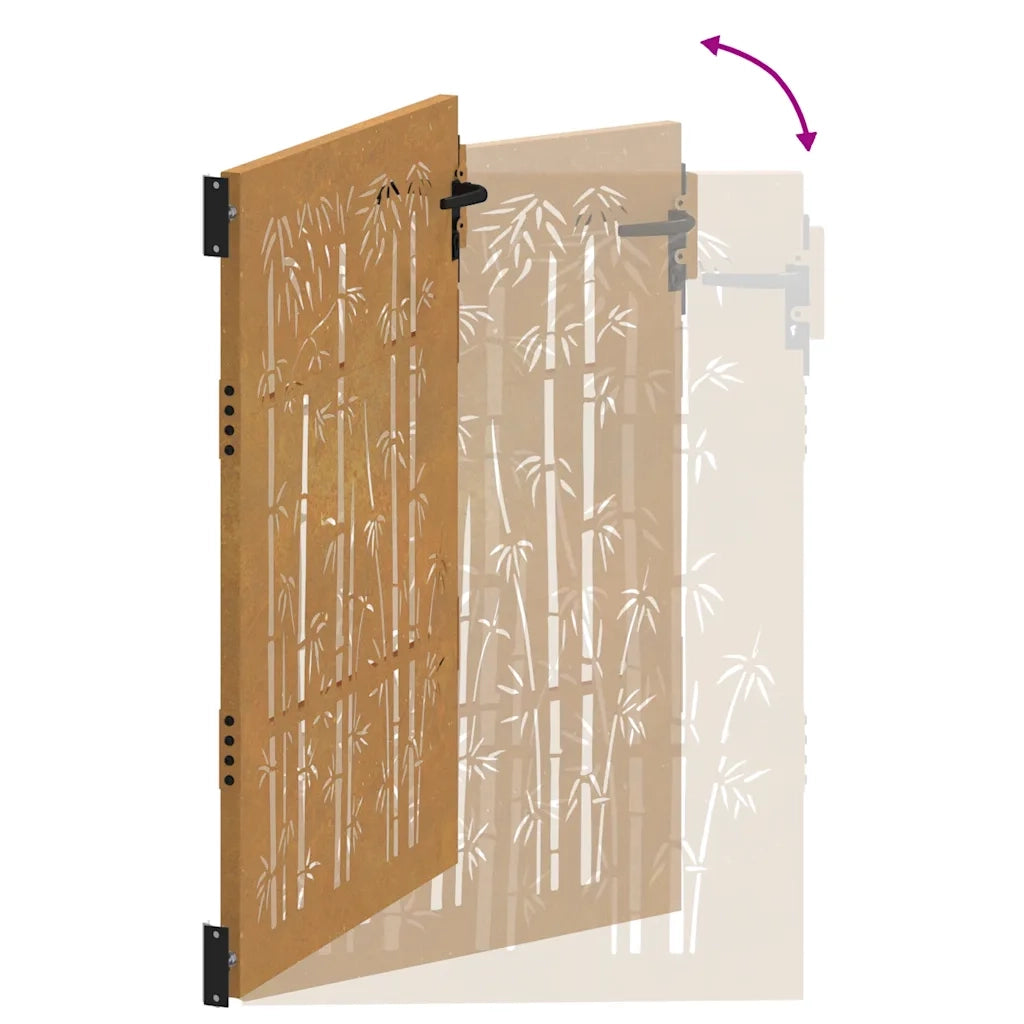 Cancello da Giardino 85x150 cm in Acciaio Corten Design BambÃ¹