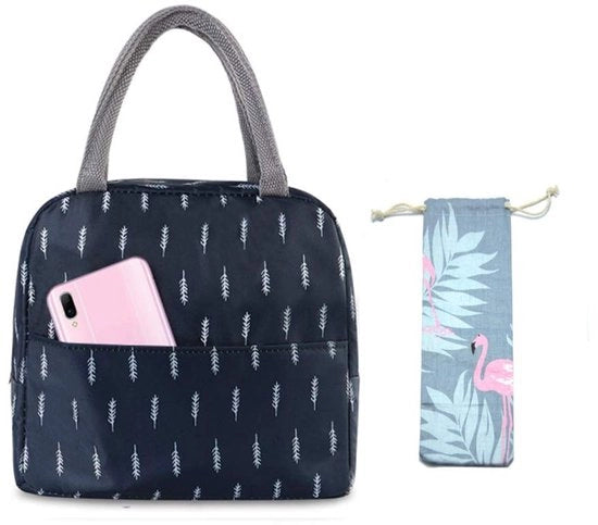 Tas da picnic isolante con contenitore 22 x 14 x 21 cm - rivestimento in alluminio - leggero e portatile