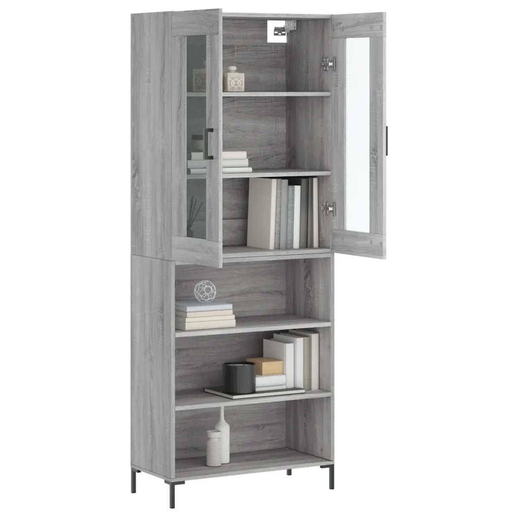 Credenza Grigio Sonoma 69,5x34x180 cm in Legno Multistrato 3198727