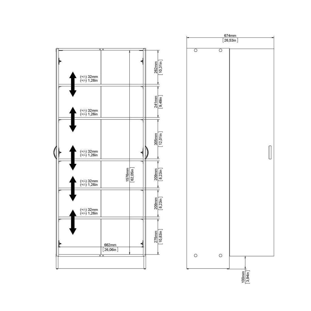 Scarpiera Erinni, Mobile portascarpe, Armadio da ingresso multiuso, Mobiletto per calzature, 69x35 h170 cm, Bianco