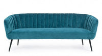 Divano 3 Ripiani Avril in Tessuto effetto Velluto Blu