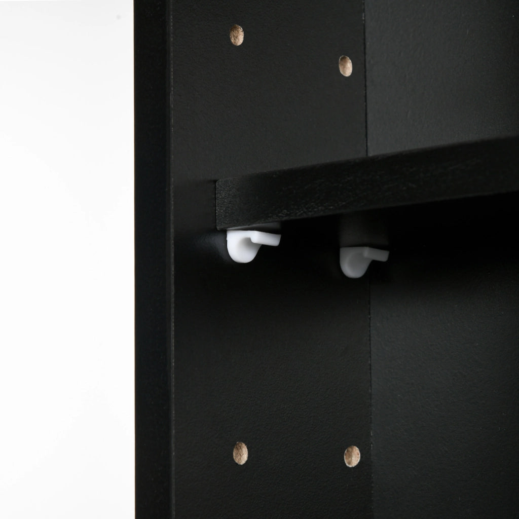 Libreria a muro con ante scorrevoli e ripiani regolabili ¨C zephmum ¨C 80x60x9.5 cm nero