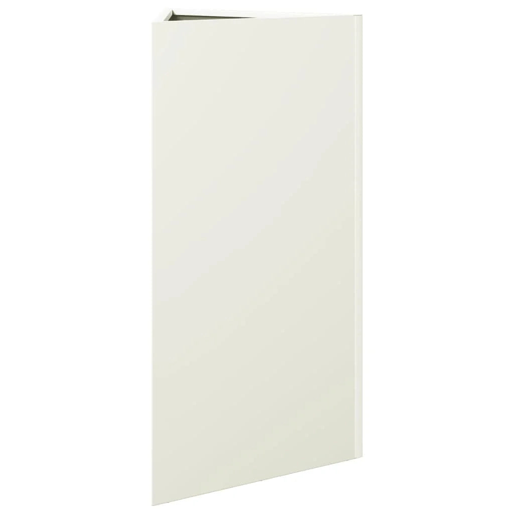 Fioriera rialzata triangolare per piante fiori e patio/giardino 40 x 34,5 x 70 cm acciaio bianco 02_0038809