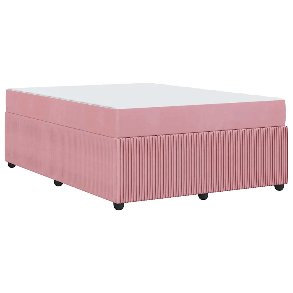Struttura del letto con materasso Rosa 140 x 200 cm Tessuto 3398404