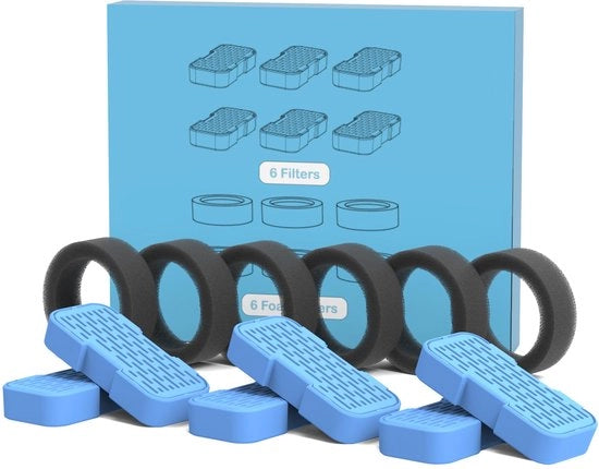 Filtro per acqua per gatti, 6 filtri a carbone + 6 filtri a spugna, filtrazione tripla, mantiene l'acqua fresca e pulita, adatto per fontane per acqua per gatti (B0CGDWYJN7 B0C6XPFT7Q)