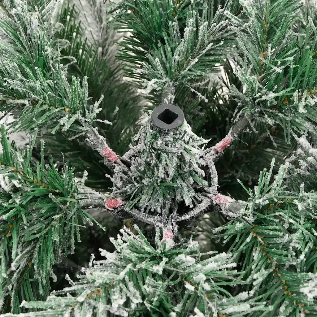 Albero Natale Artificiale Incernierato con Neve Fioccata-Albero Natalizio 150 cm 891715