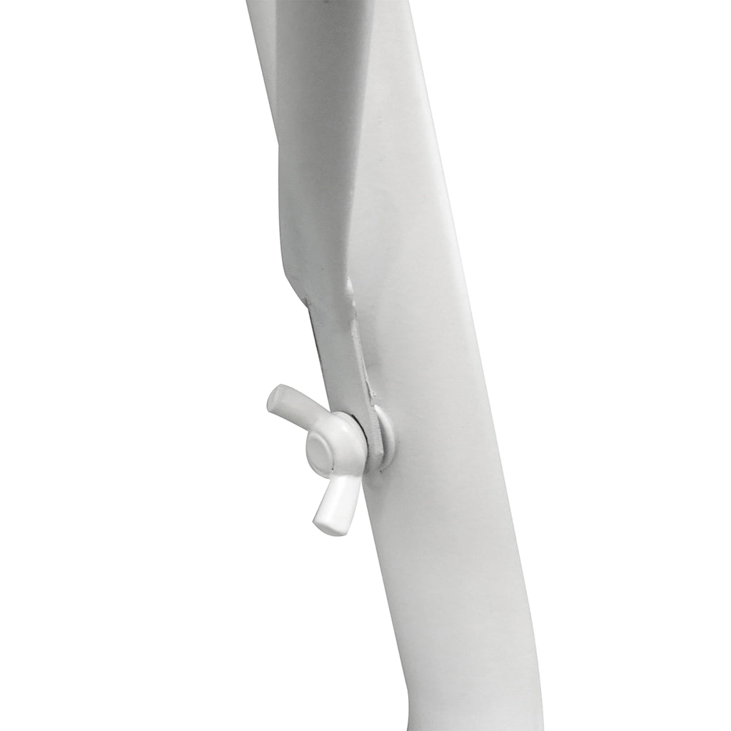 Tavolo da giardino a semicircolare regolabile in altezza per balcone ?30 cm per terrazza in metallo bianco L60 x L45 x H50 cm