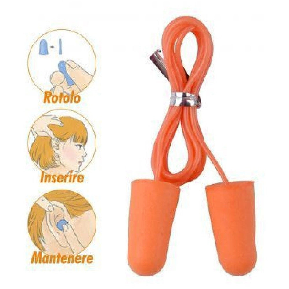 Trade Shop - Set 2pz Coppia Tappi Per Orecchie Protezione Udito Antirumore Lavoro 32db 90589 -