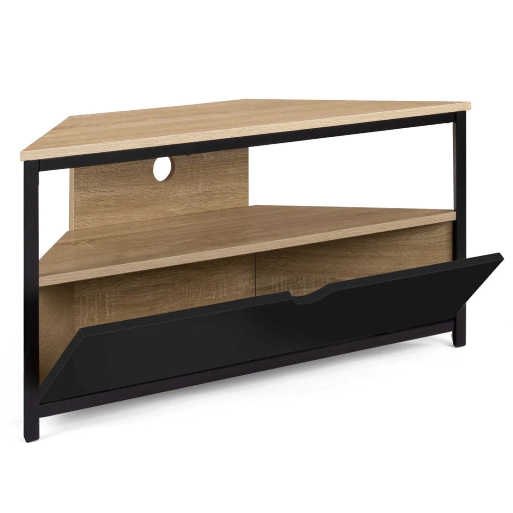 IDMarket - Mobile TV angolare BOSTON 100 cm con mobile industriale nero