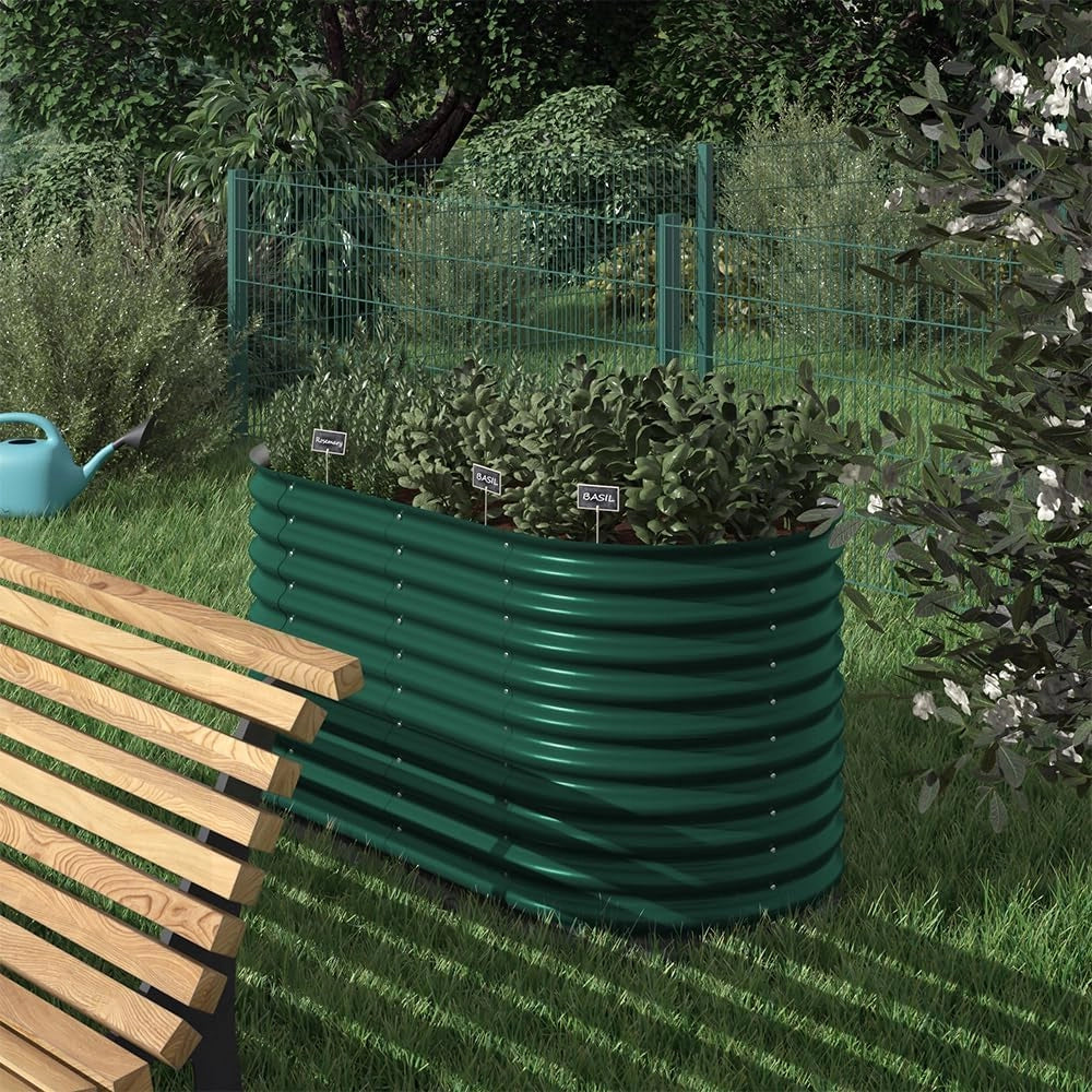 Letto per orto rialzato, Verde, 160 x 80 cm, per la coltivazione e crescita di ortaggi e erbe aromatiche