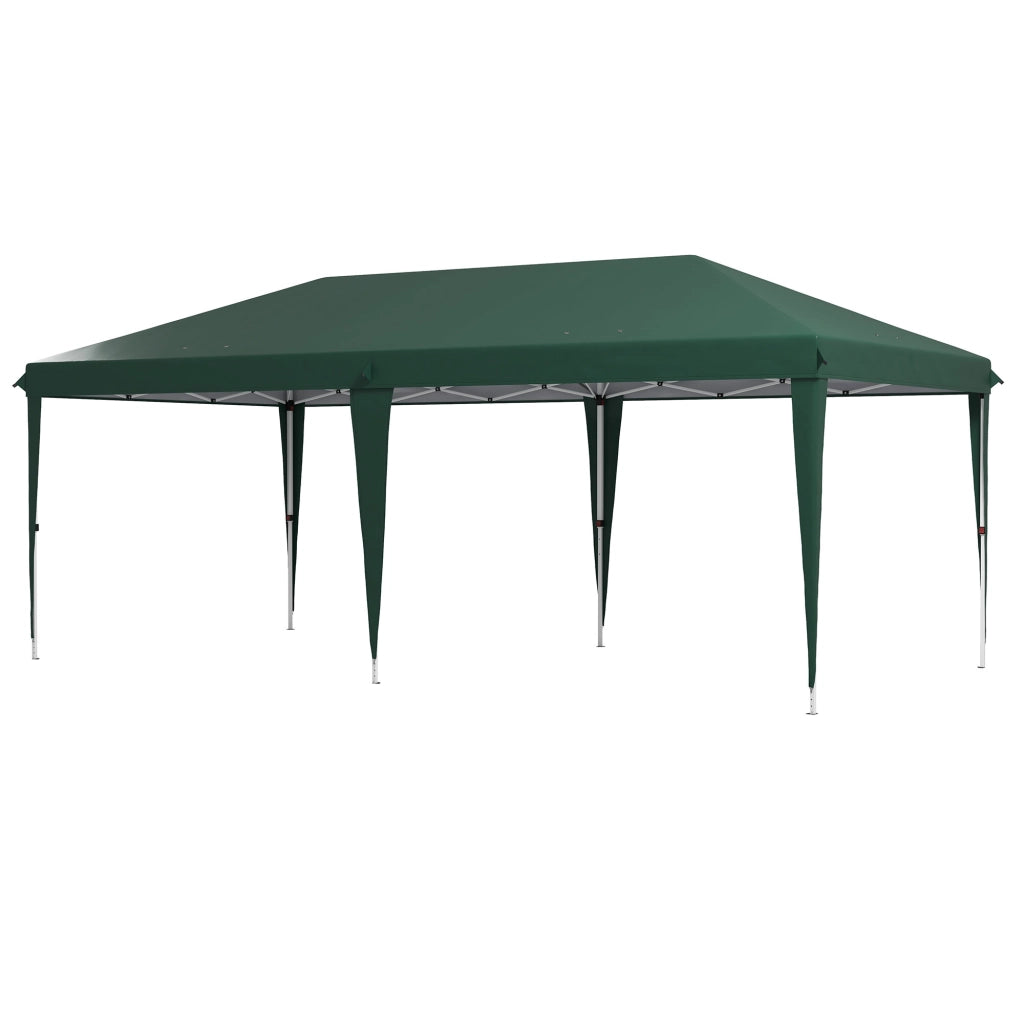 Gazebo da giardino 6x3 m ¨C Minimal ¨C verde, acciaio, altezza regolabile