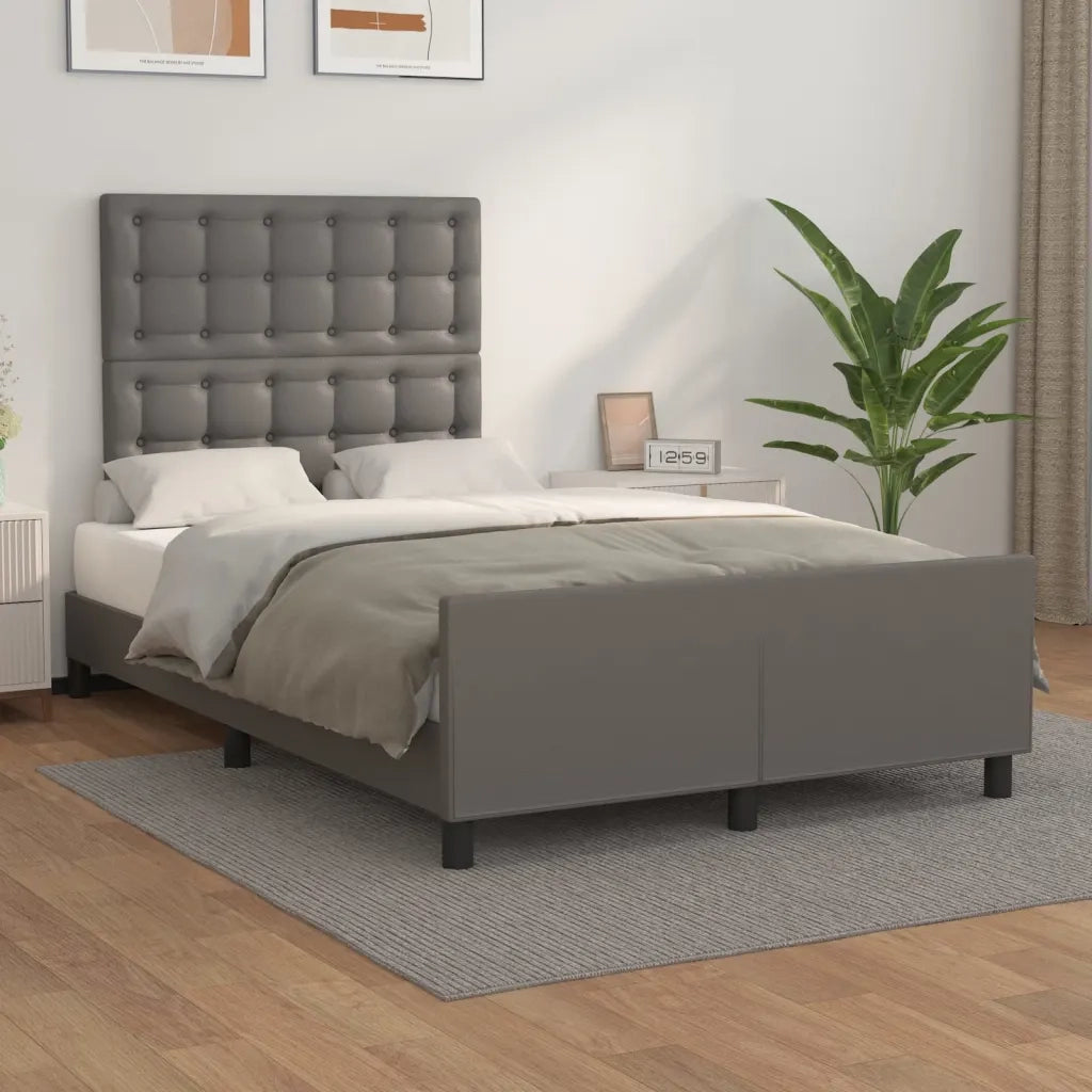 vidaXL Giroletto senza Materasso Grigio 120x190 cm Similpelle
