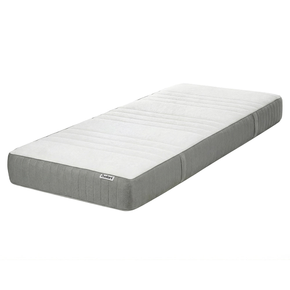 Materasso EU Duro 80 x 200 cm Bianco Grigio Schiuma Imbottitura Poliestere Sfoderabile