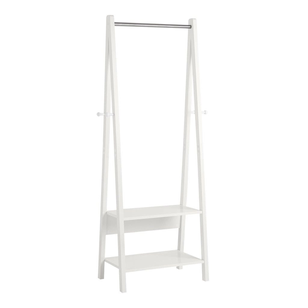 SoBuy guardaroba, appendiabiti con due ripiani colore: bianco FRG59-W,IT
