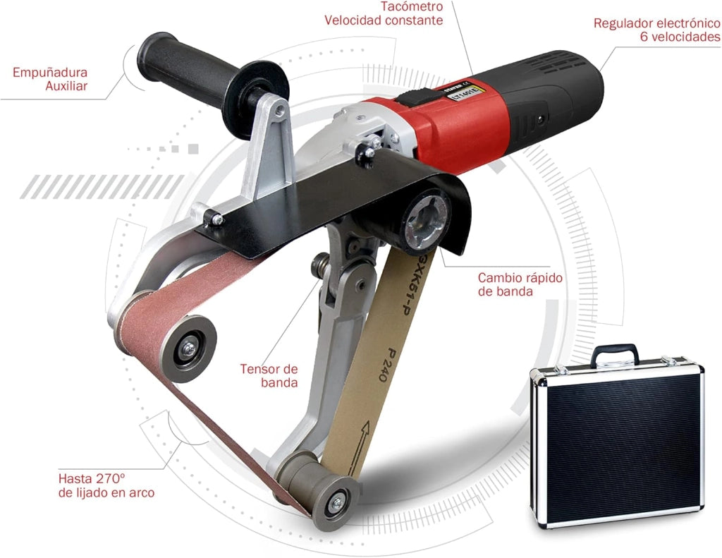 LT 1401 EK - 1400W 40x70mm 750-3000min / Maletín de aluminio__ LIJADORA DE TUBOS