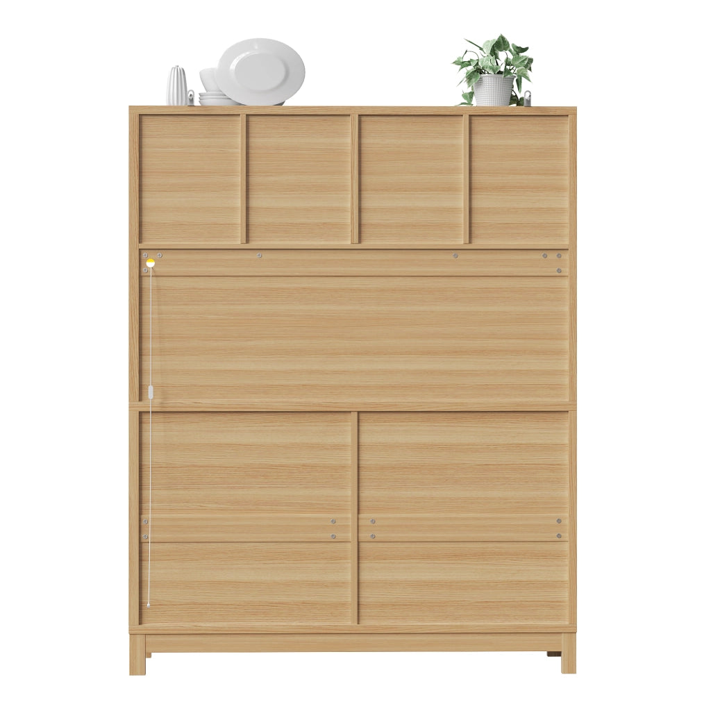 MADIA ALTA 140x38,5x180 cm in MDF effetto legno con LED RGB