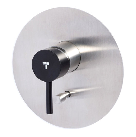 Rubinetto Miscelatore Monocomando Doccia ad Incasso con Deviatore in Acciaio Inox Maniglia Carbone