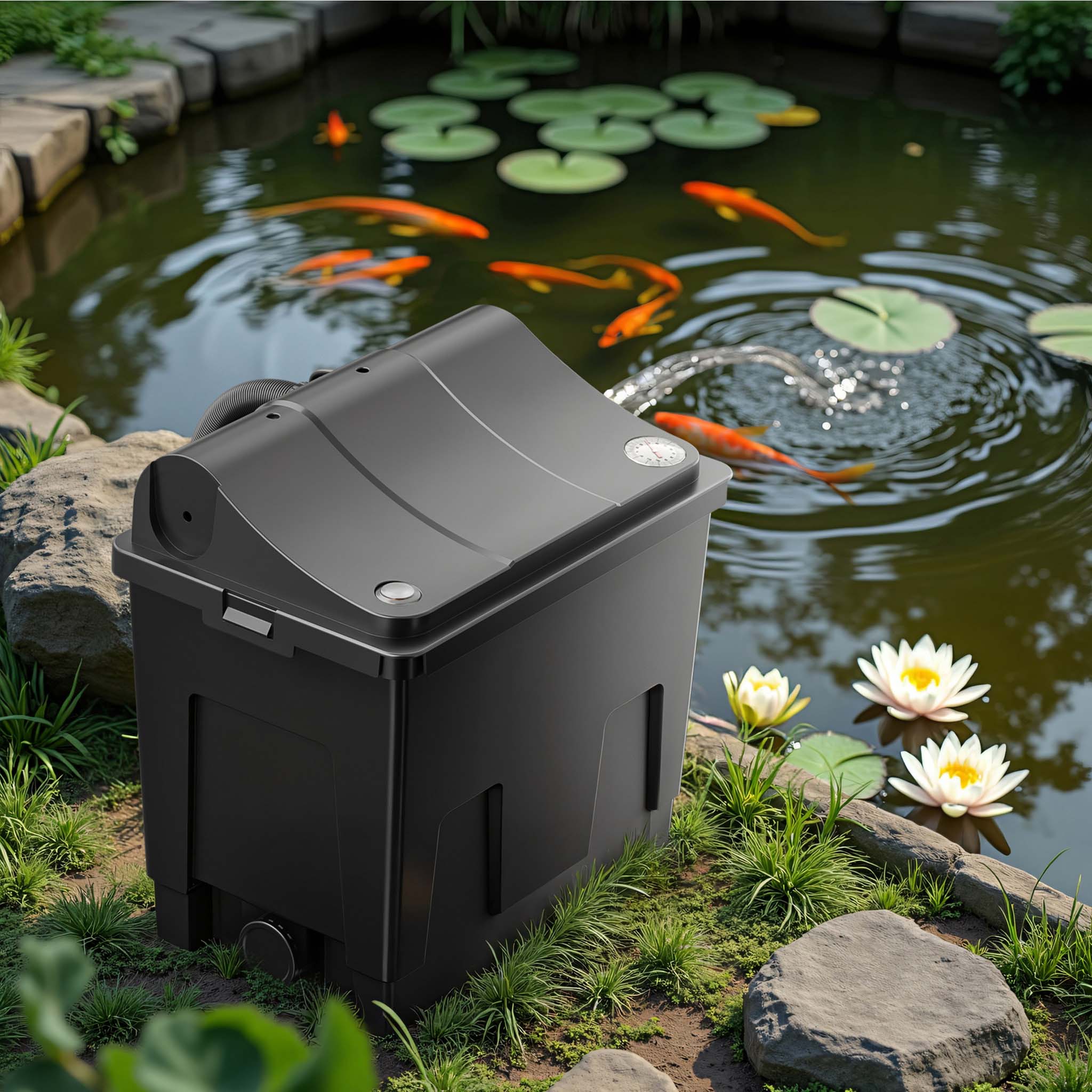 CBF-200U Filtro a camera per laghetti con lampada UVC da 9 W Sistema filtrante