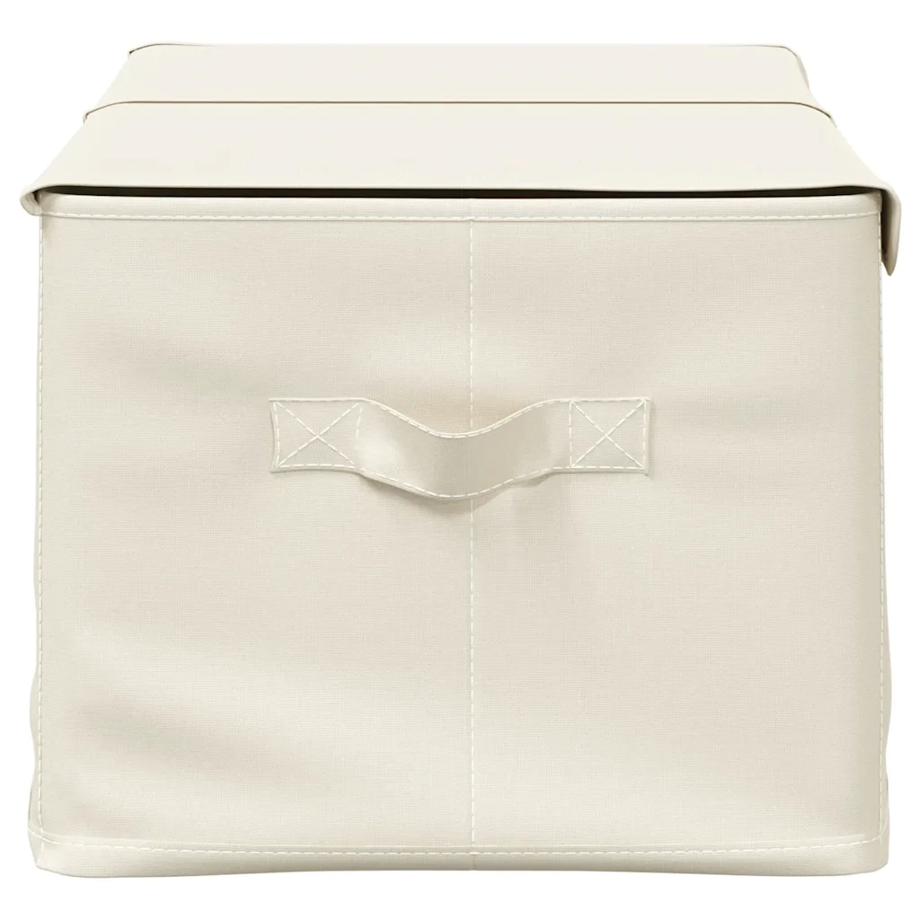 Scatola Portaoggetti in Tessuto 50x30x25 cm Crema CFW1872423